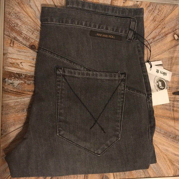 NWT Rap and Roll by pimp Men’s Gray Slim Fit Jeans - Picture 2 of 8